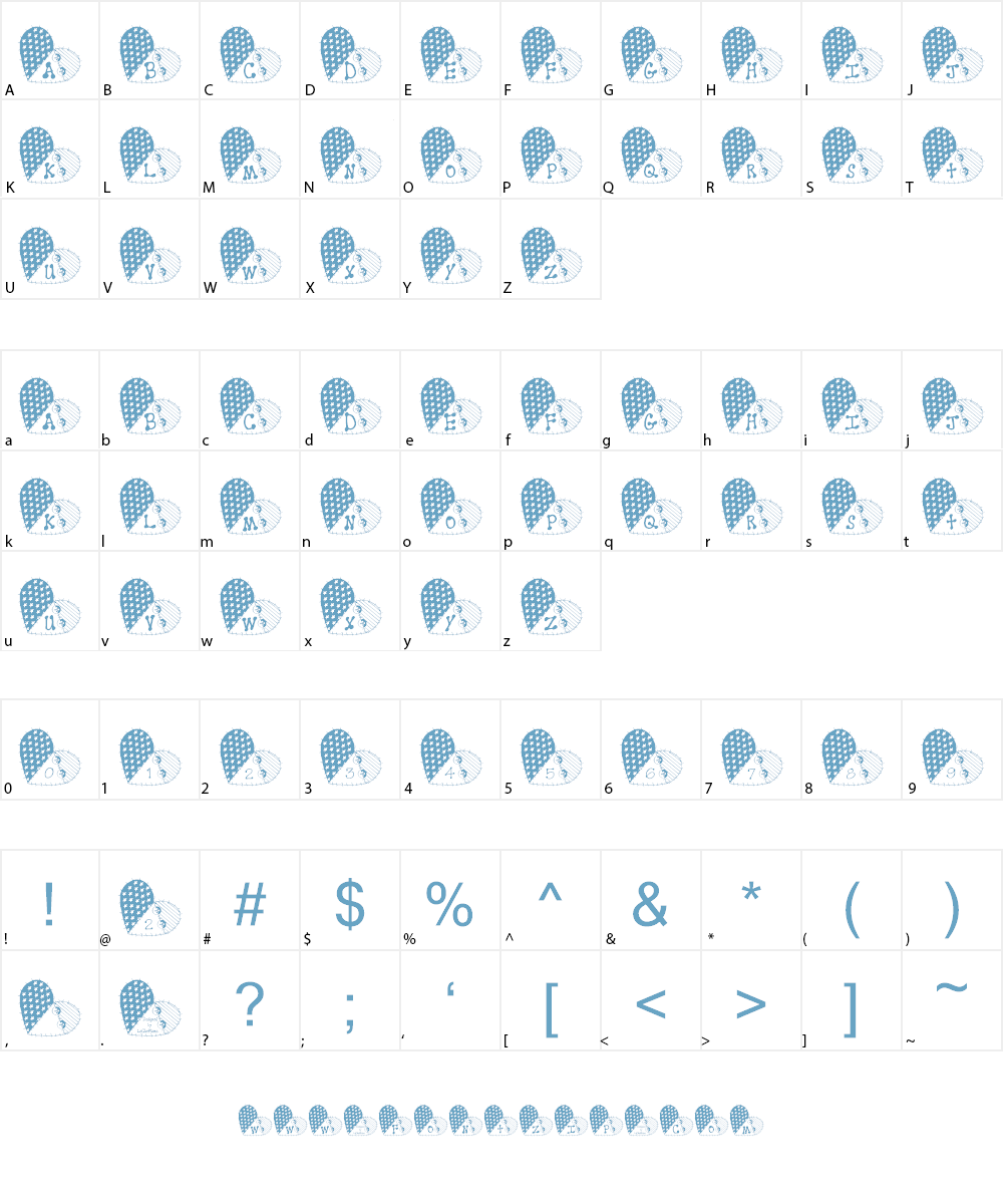 LCR Works of Heart Font Character